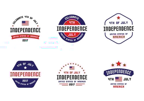 4th July Badges vector