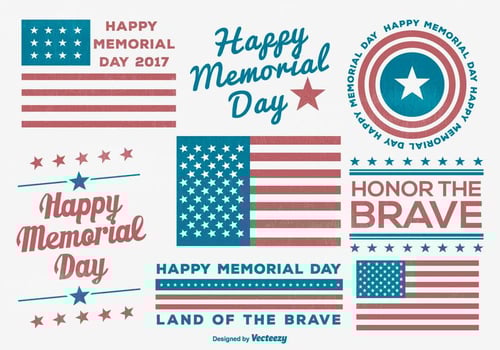 Memorial Day Label Collection vector
