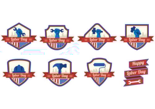 Vector Badges for Labor Day 