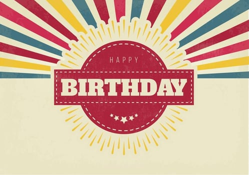 Colorful Retro Happy Birthday Illustration vector