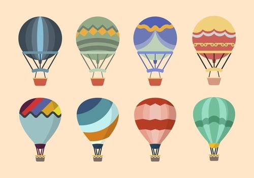 Flat Hot Air Balloon Vectors