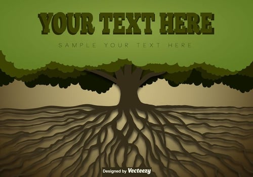 Tree With Roots Template vector