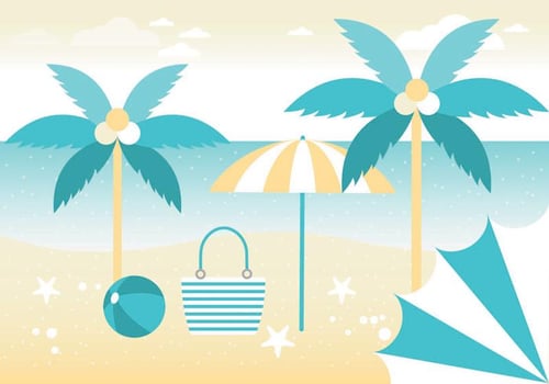 Free Summer Vacation Vector Greeting Card