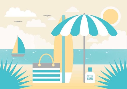 Free Summer Landscape Vector Greeting Card