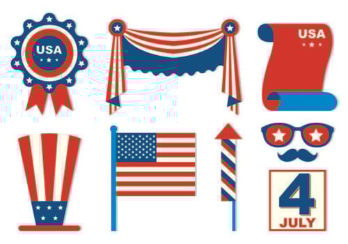 Set Of Independence Day Icons vector