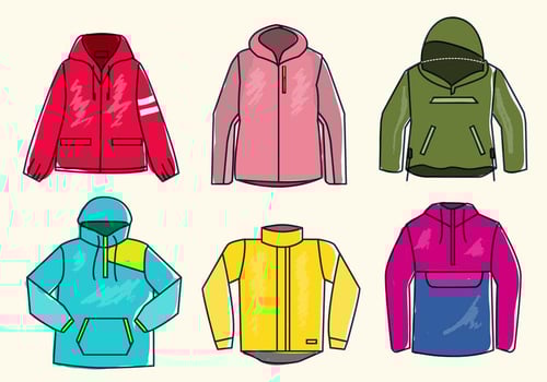 Colorful Winbreaker Jacket Sketch Vector Illustration