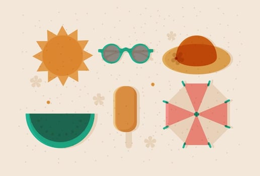 Free Flat Vector Summer Elements