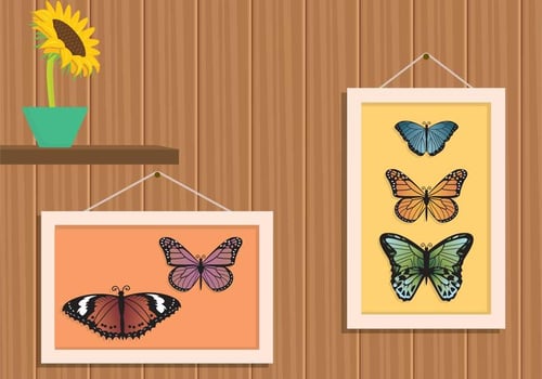 Free Mariposa In Frame Illustration vector