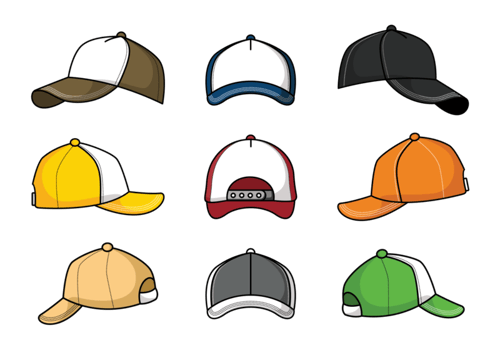 Trucker Hat Icons Vector
