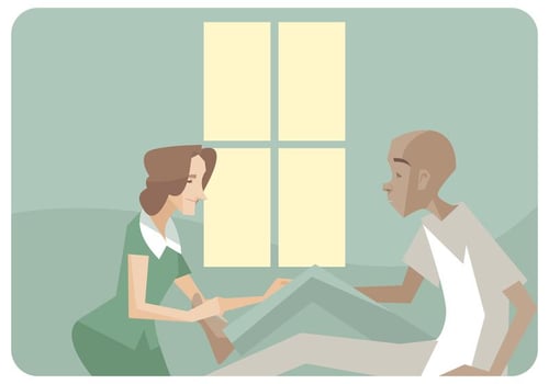 Physiotherapist Giving a Leg Massages Vector