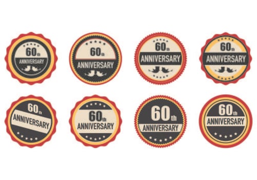 Set Of 60th Badges vector