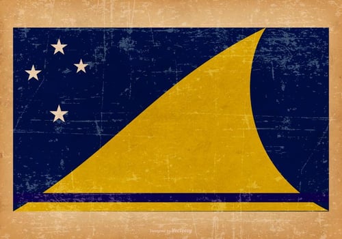 Old Grunge Flag of Tokelau vector