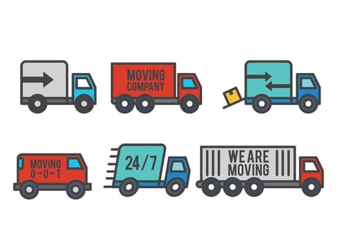 Moving Van Icon Set vector