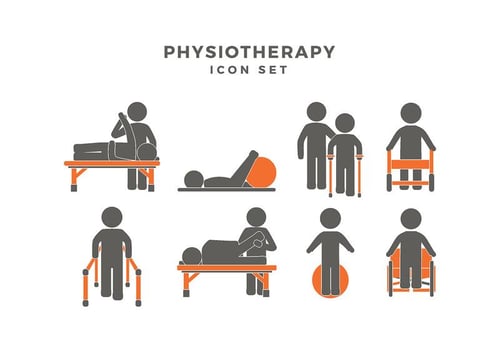Physiotherapy Icon Set Vector