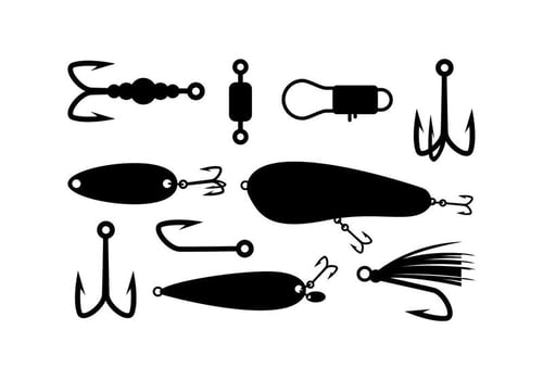 Fishing Tackle Silhouette Vector