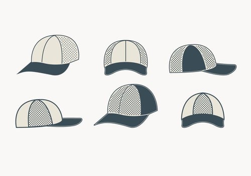 Gray Trucker Hat Collection vector