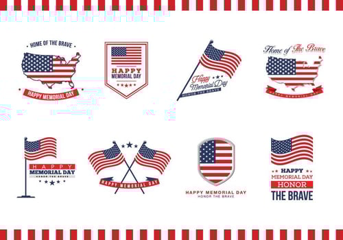 Memorial Day Badges Vector