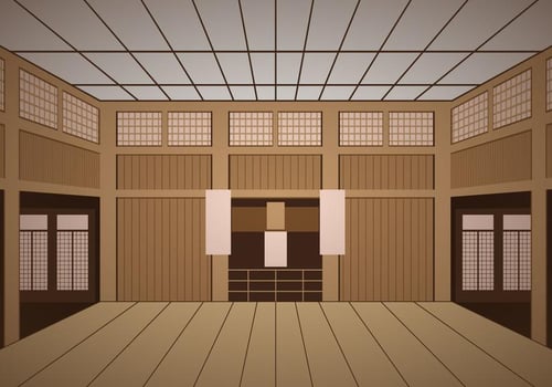 Indoor Dojo Temple vector