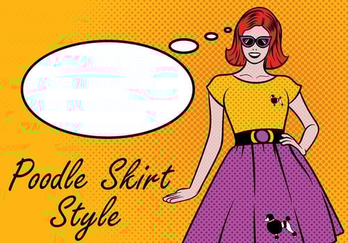 50s Girl with Poodle Skirt Vector