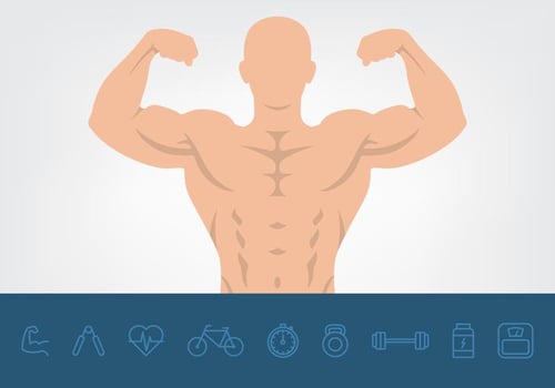 Muscle And Health Icons Set vector