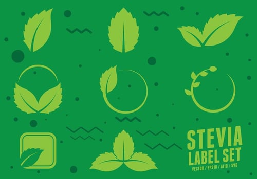 Stevia Natural Sweetener Icons vector