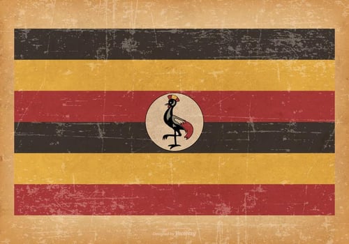 Old Grunge flag of Uganda vector