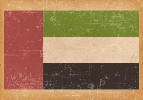 Old Grunge Flag of United Arab Emirates  vector
