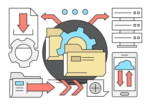 Linear Data Management vector