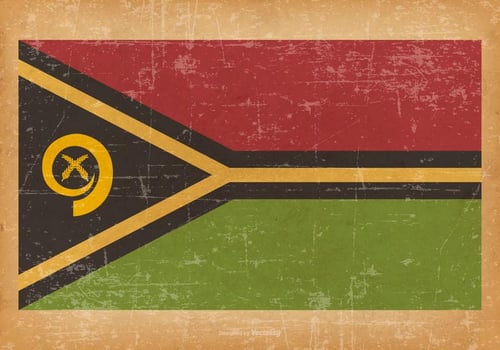 Old Grunge Flag of Vanuatu vector