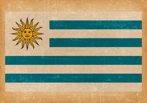Old Grunge Flag of Uruguay vector