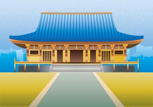 Martial Art Dojo Building Illustration vector