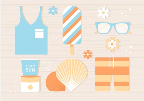 Free Flat Tropical Summer Background vector