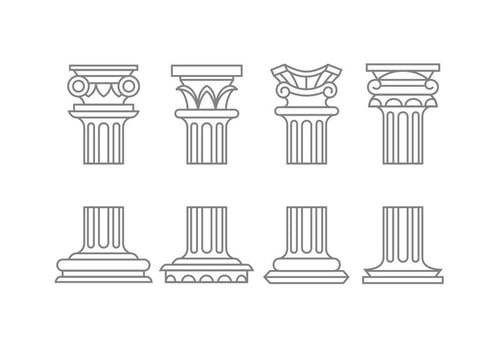 Roman column icons vector