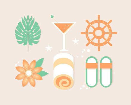 Free Summer Beach Elements Background vector
