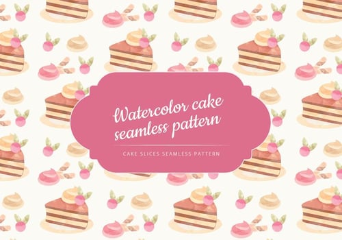 Vector Watercolor cake Seamless Pattern