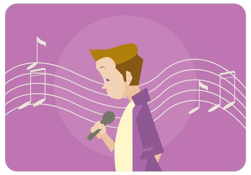 Singing Litle Boy Vector