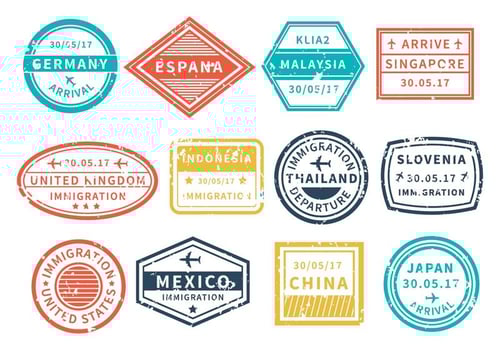 Travel Around World Stamp Vector