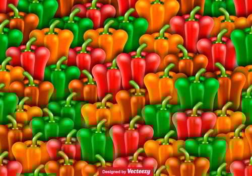 Vector Seamless Pattern Of Peppers