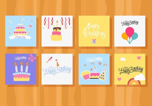 Free Birthday Card Collection Vector