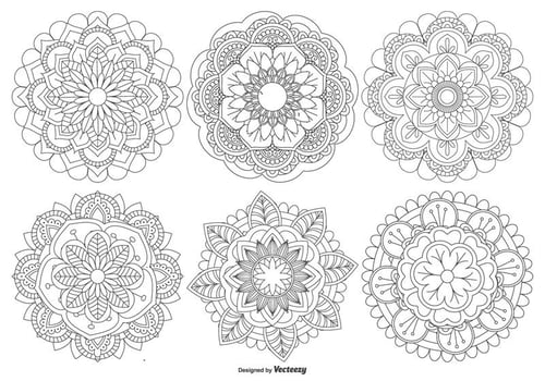 Beautiful Mandala Shapes Collection vector