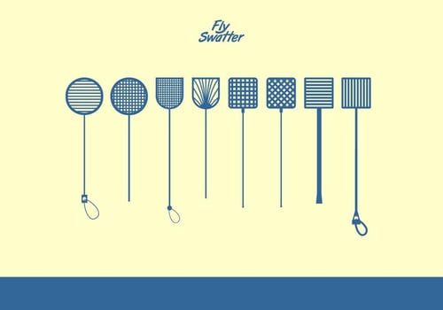 Fly Swatter Blue Icons Free Vector