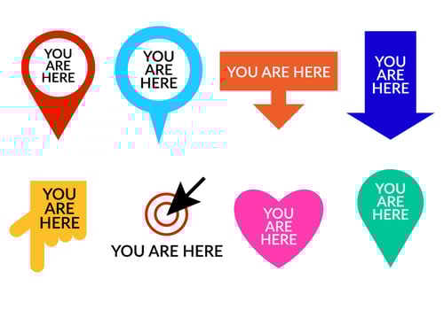 Set Of You Are Here Symbol Vector