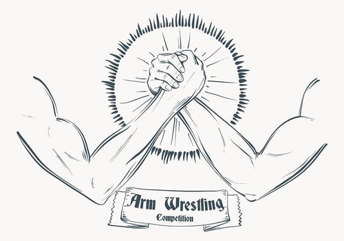 Sketched Arm Wrestling Illustration Template vector
