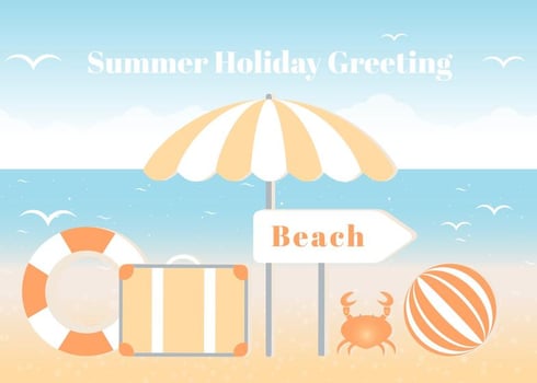 Free Flat Tropical Summer Background vector
