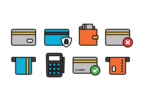 Credit Card Icon Set vector