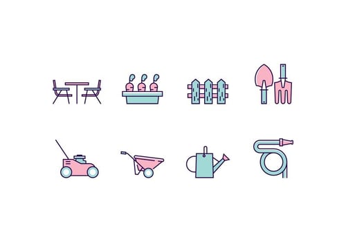 Lawn And Garden Icon Set vector