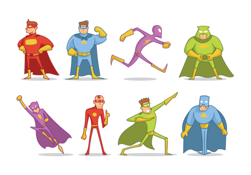 Super Heroes Cartoon Vector