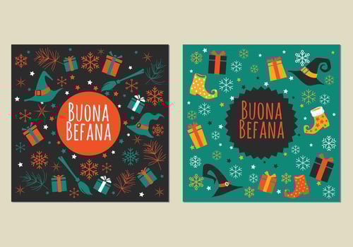Illustration of Strega with Gift Box for Befana Celebration vector