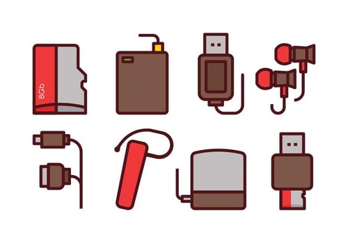 Phone Accessories Icon Set vector