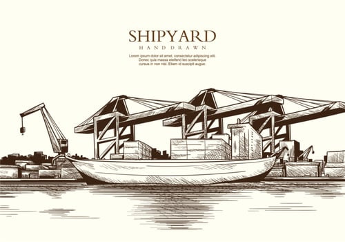 Free Hand Drawn Shipyard Vectors
